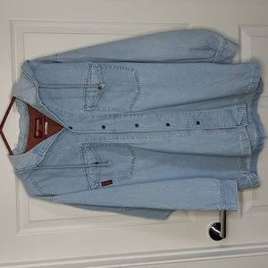 Ary Cooper vintage 90's denim hoodie shirt jacket size L loose fit